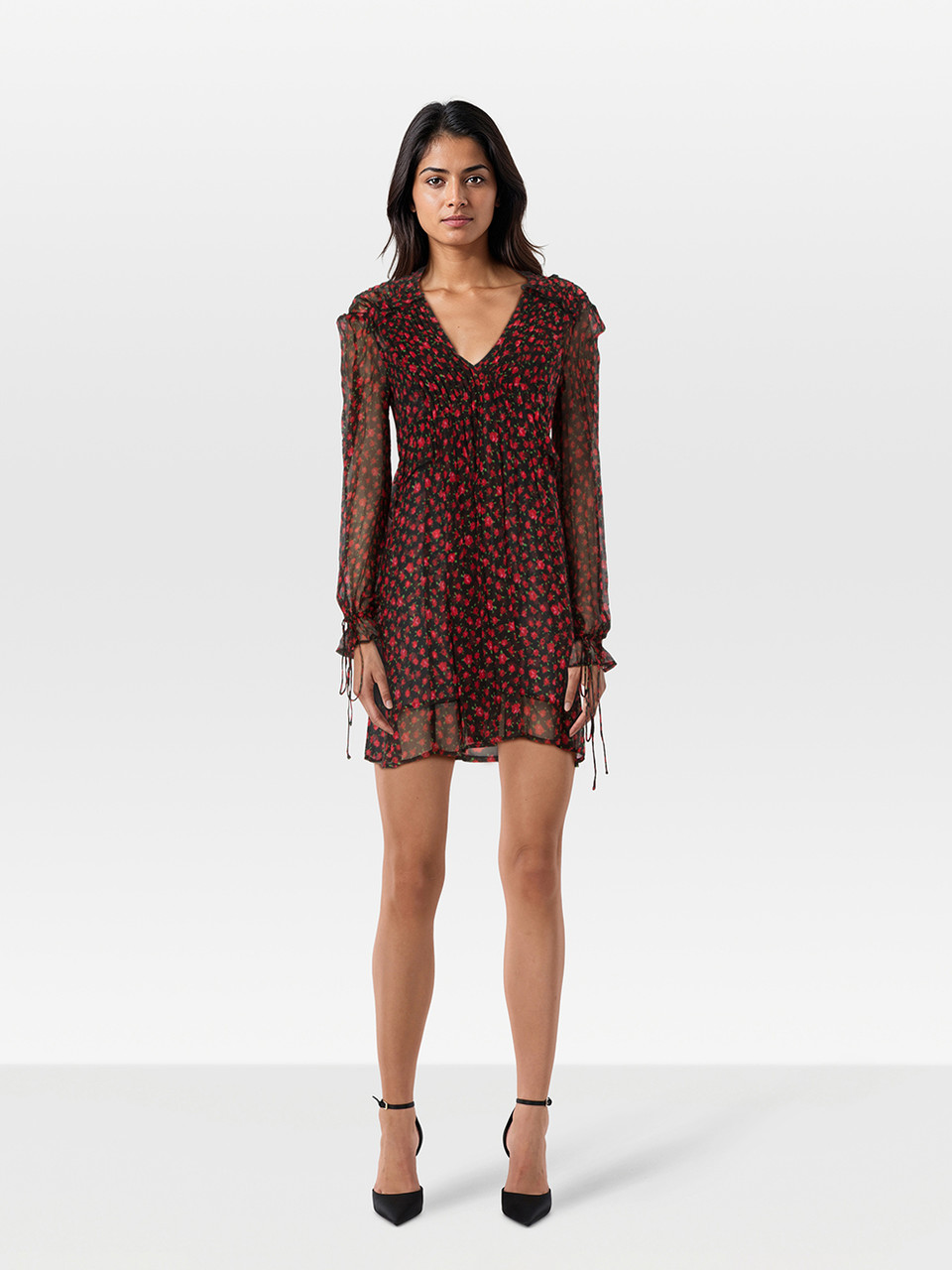 The Kooples Rose Print Silk Dress