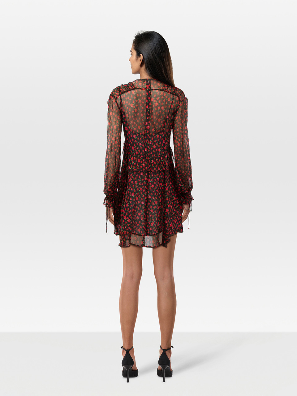 The Kooples Rose Print Silk Dress