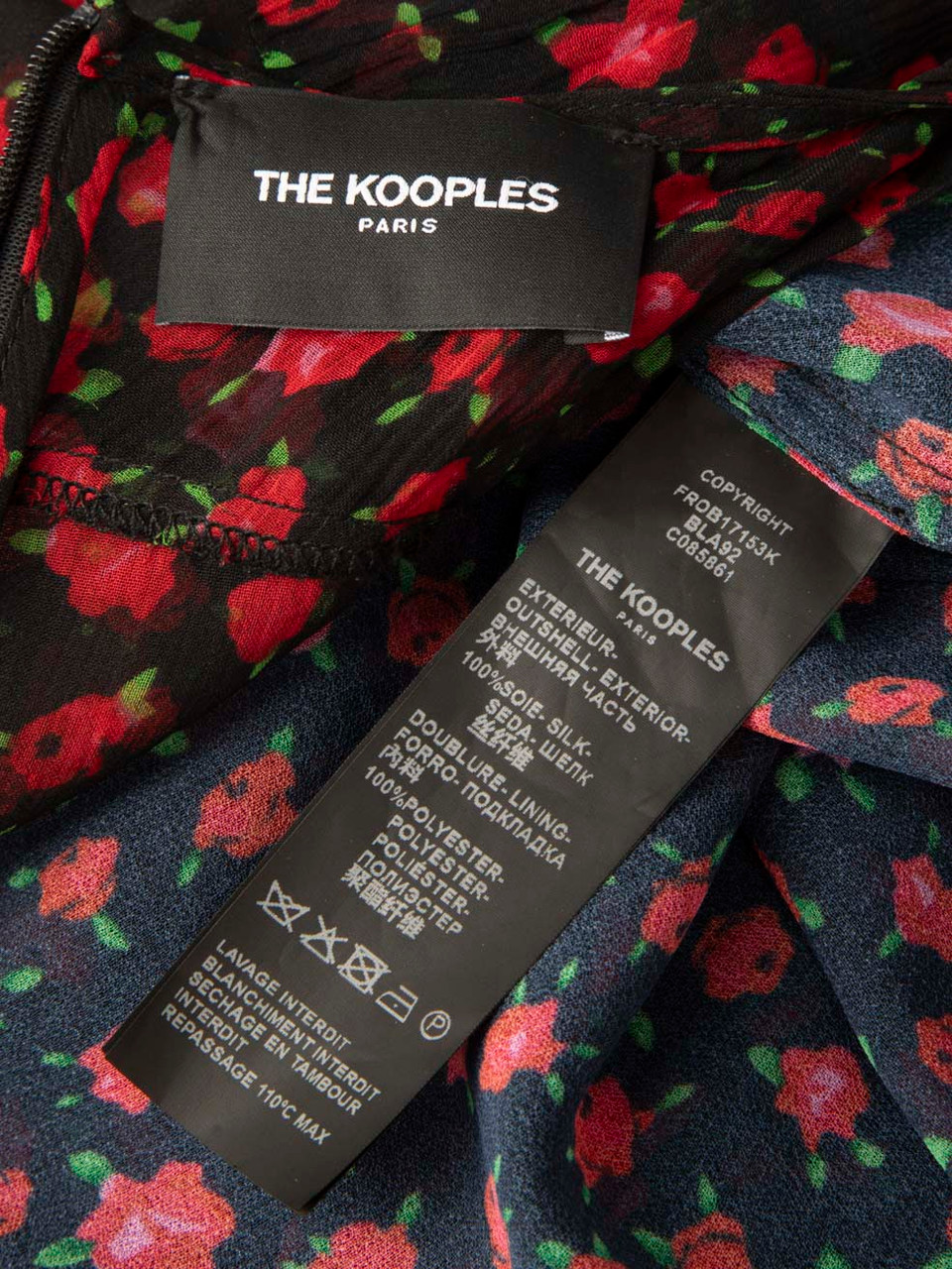 The Kooples Rose Print Silk Dress