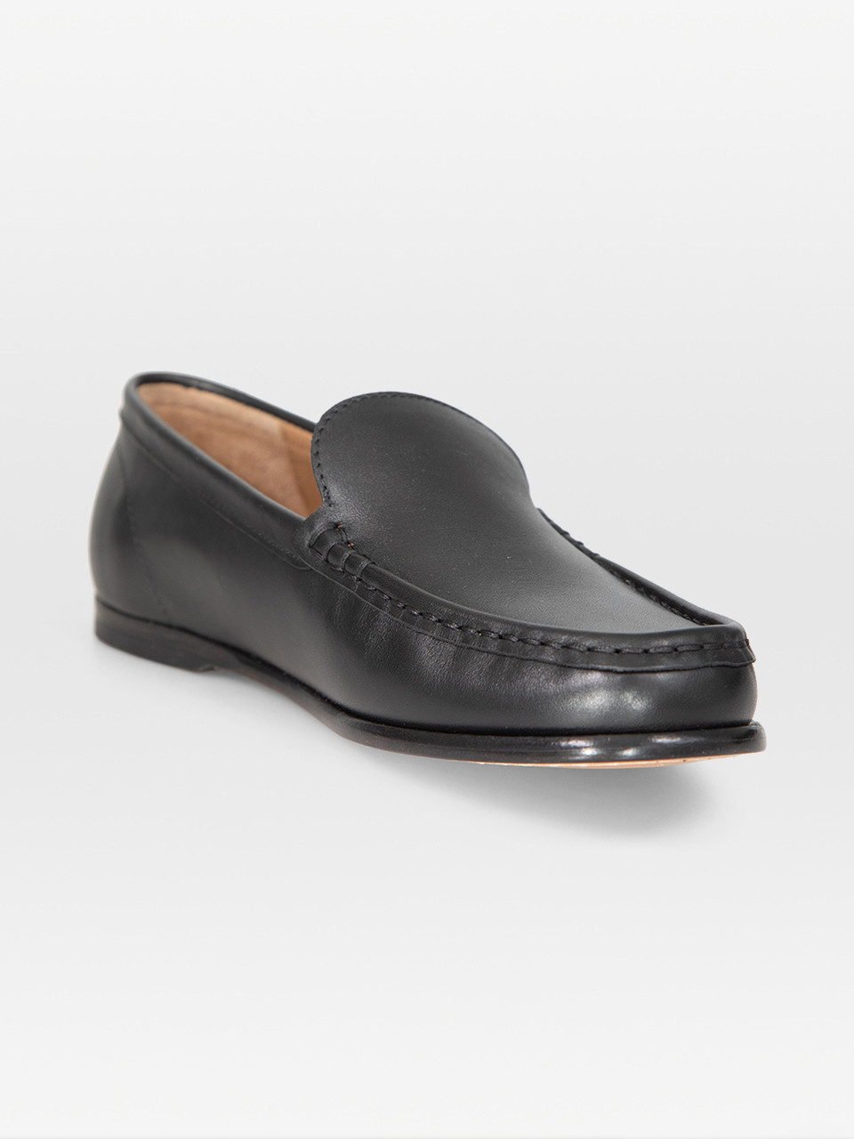 A.P.C. Black Leather Mocassin Loafers