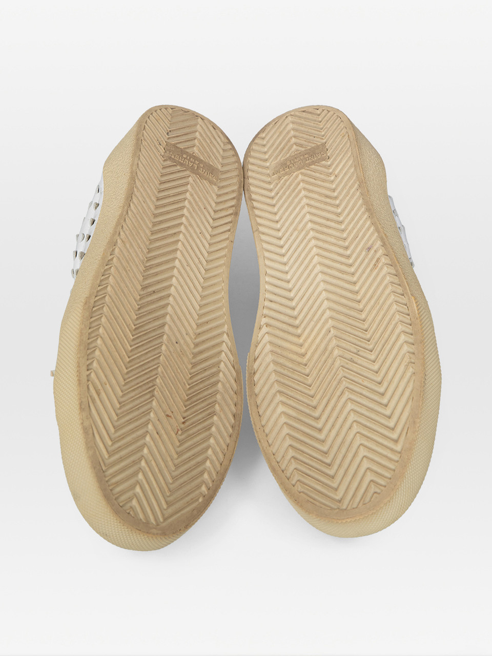 Saint Laurent White Leather Perforated Trainers