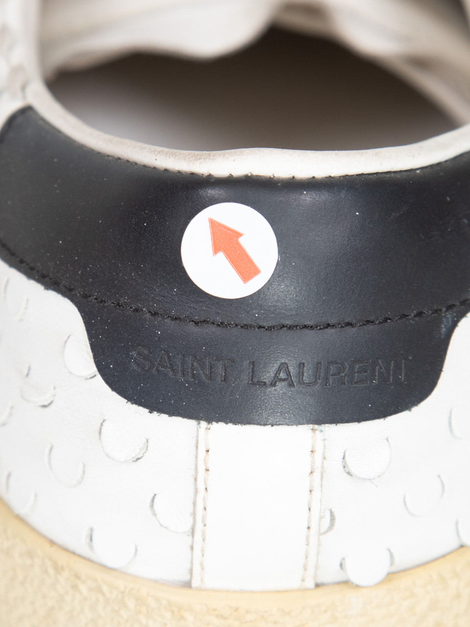 Saint Laurent White Leather Perforated Trainers