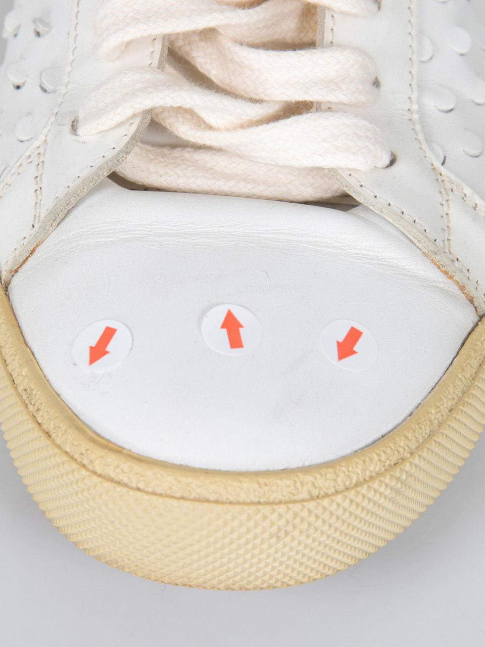 Saint Laurent White Leather Perforated Trainers