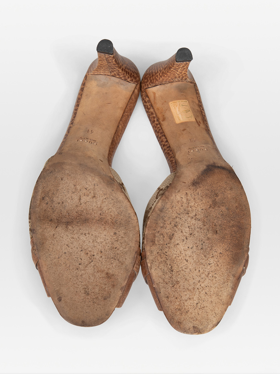 Gucci Brown GG Monogram Horse Bit Mules