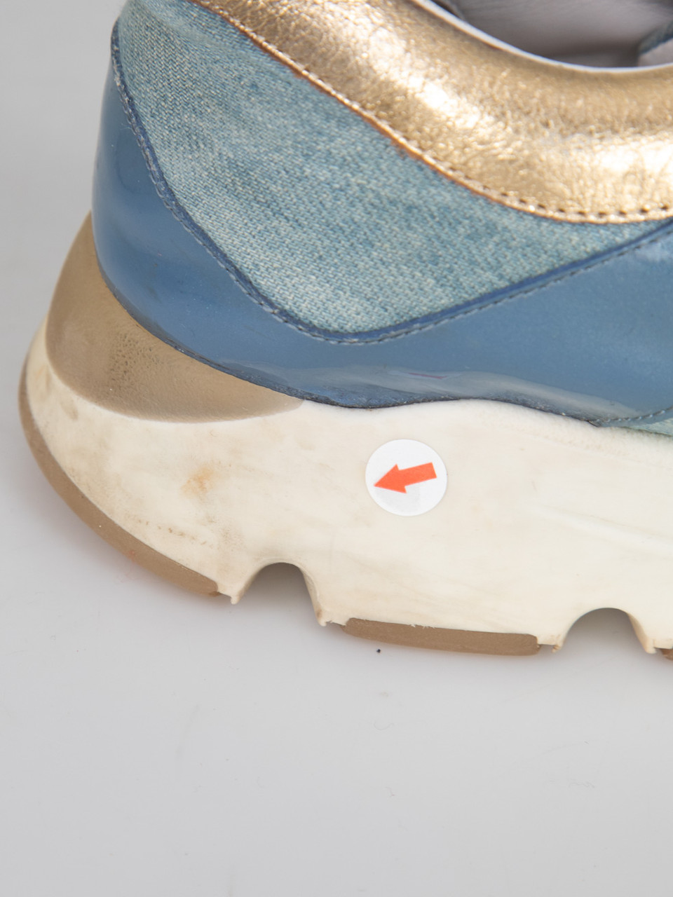 Rene Caovilla Blue Denim Embellished Trainers