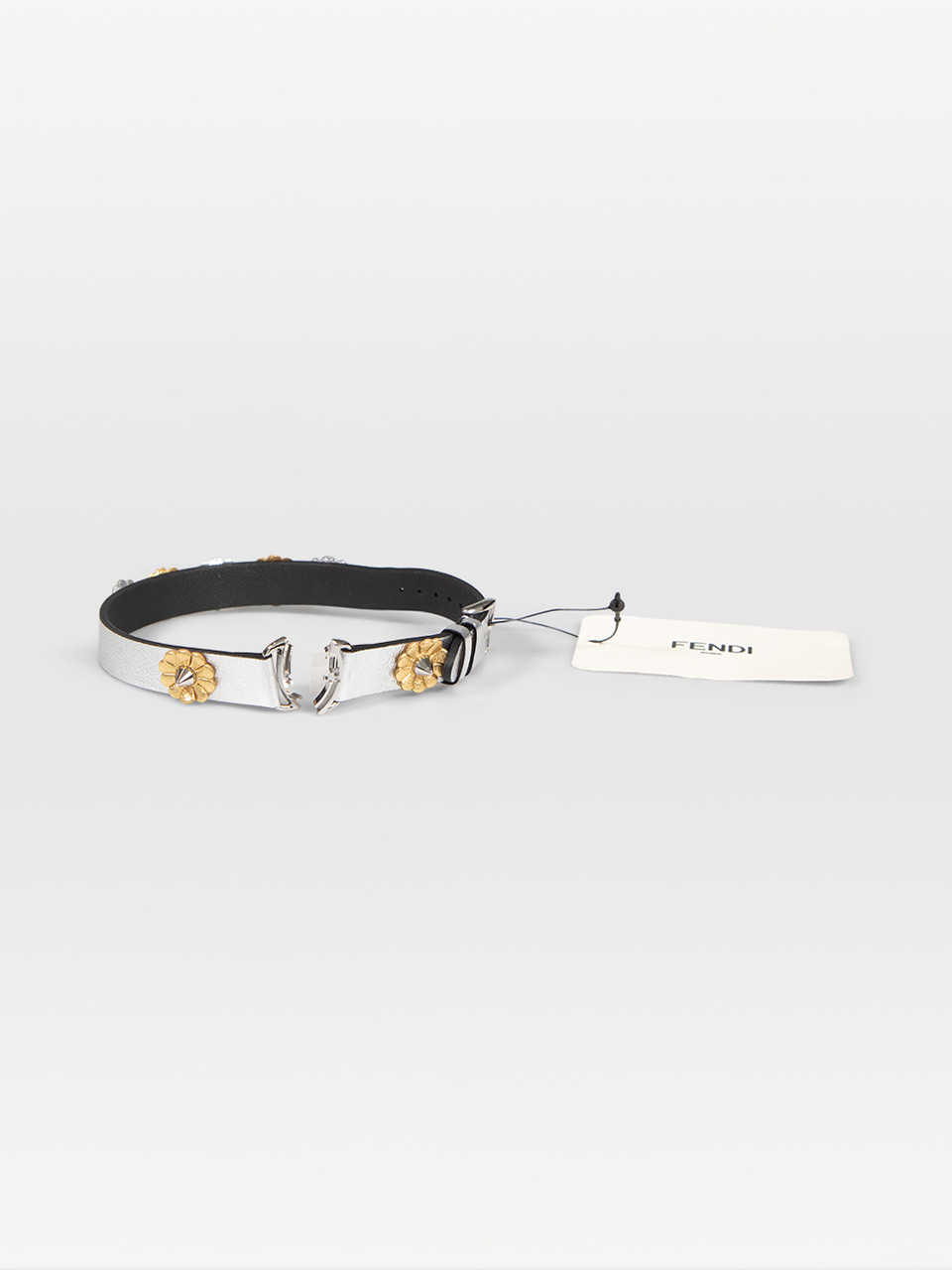 Fendi Floral Metallic Leather Strap You Selleria Watch Strap