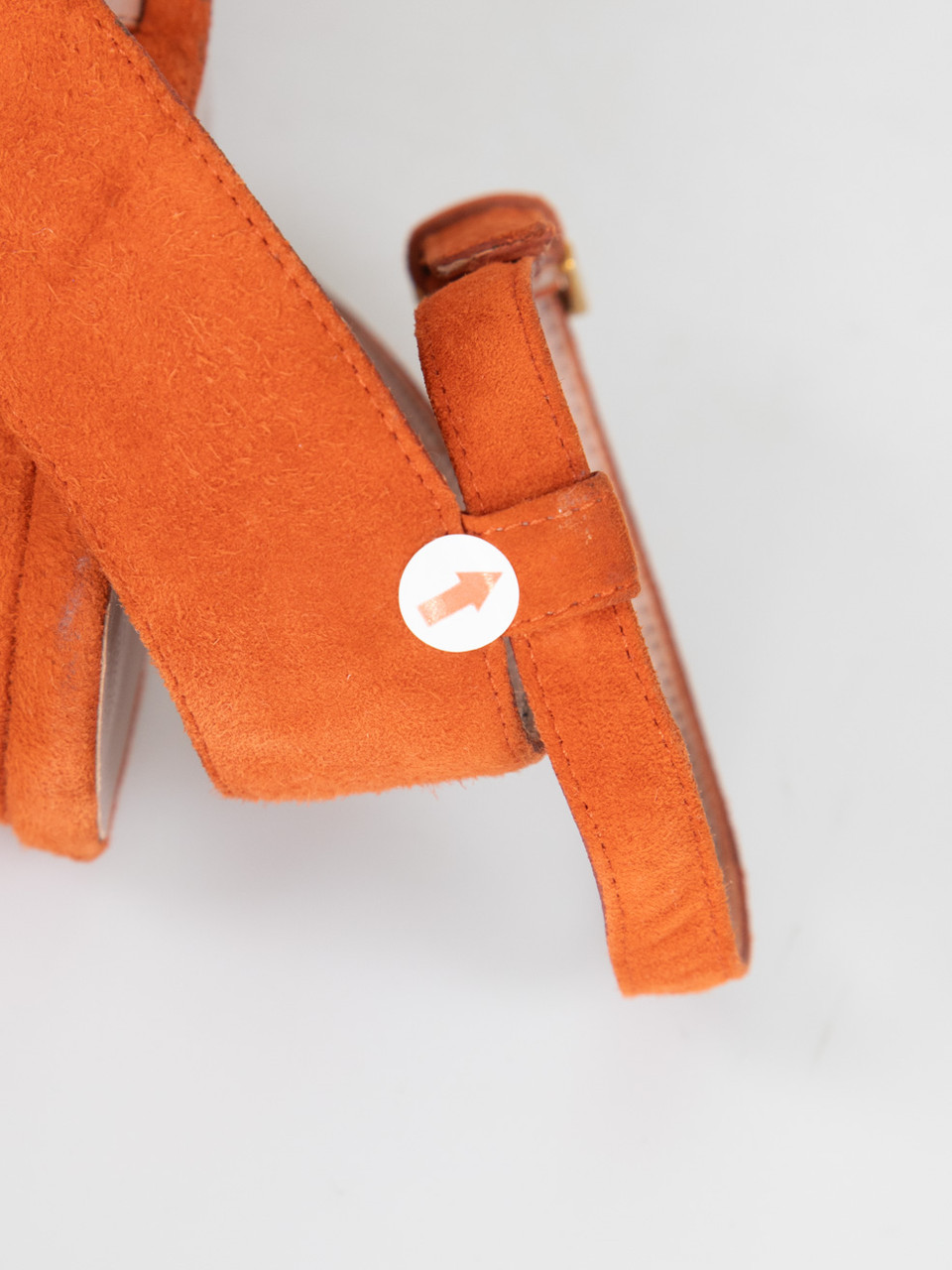 Gucci Orange Suede Horsebit Platform Sandals