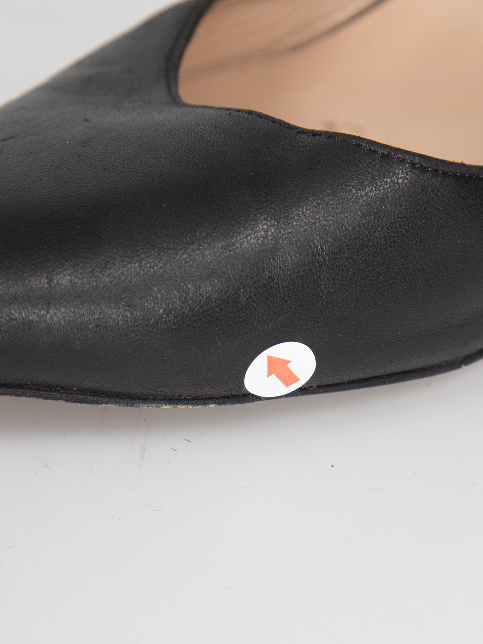 Manolo Blahnik Black Leather Slingback Kitten Heels