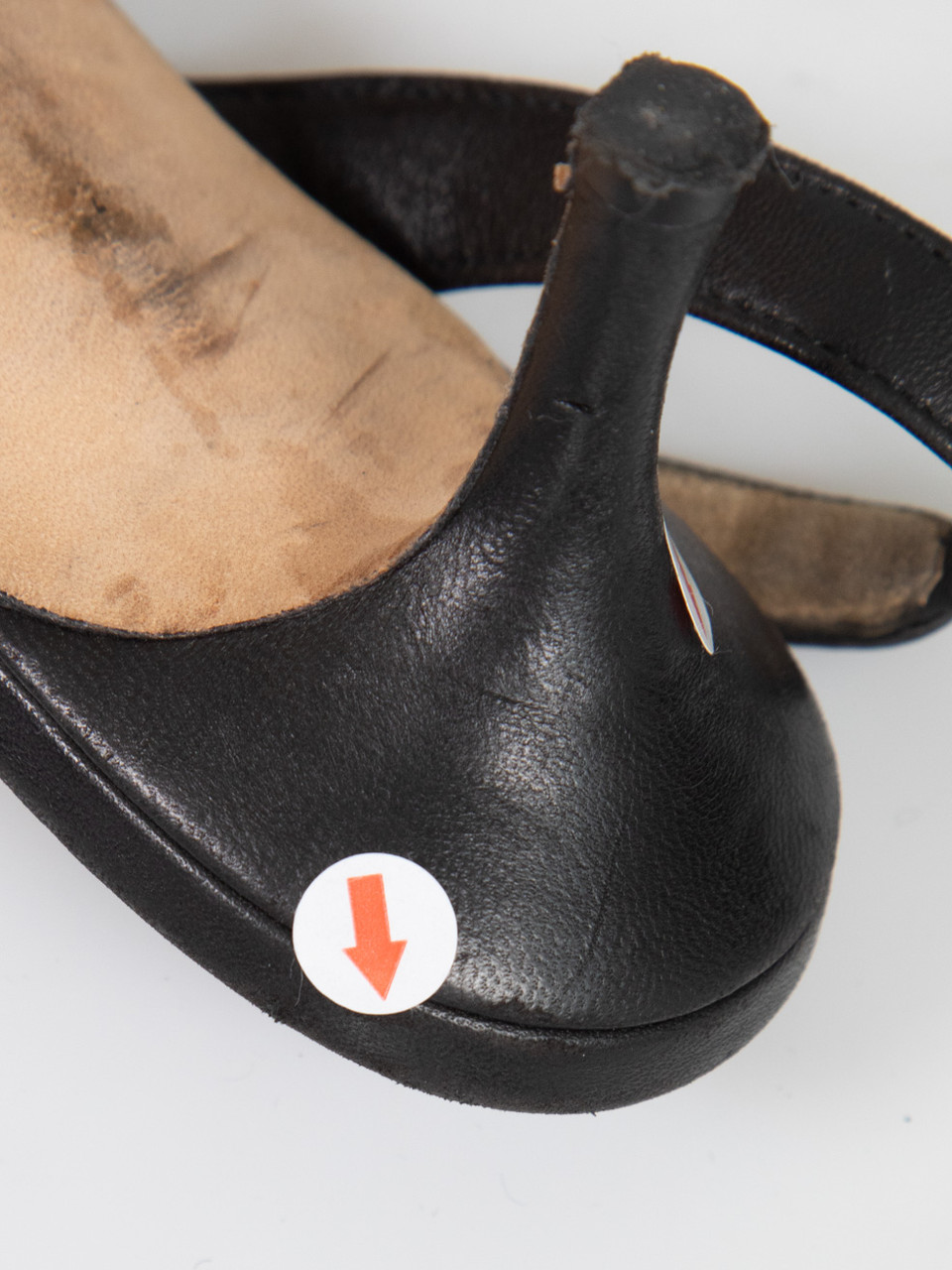 Manolo Blahnik Black Leather Slingback Kitten Heels
