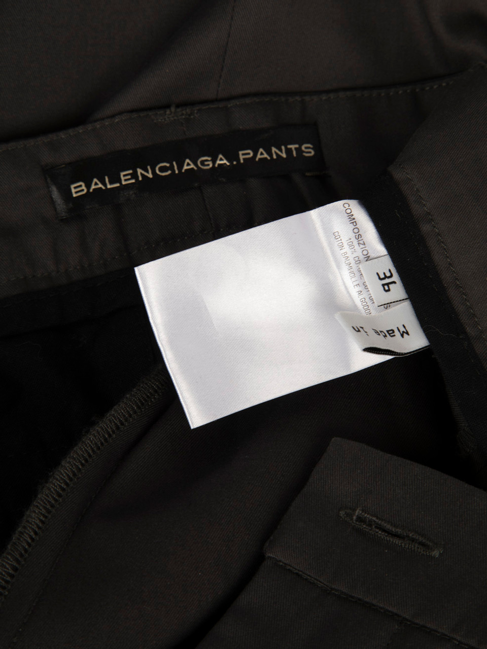 Balenciaga Grey Cotton Straight Leg Trousers Balenciaga Grey Cotton Straight Leg Trousers