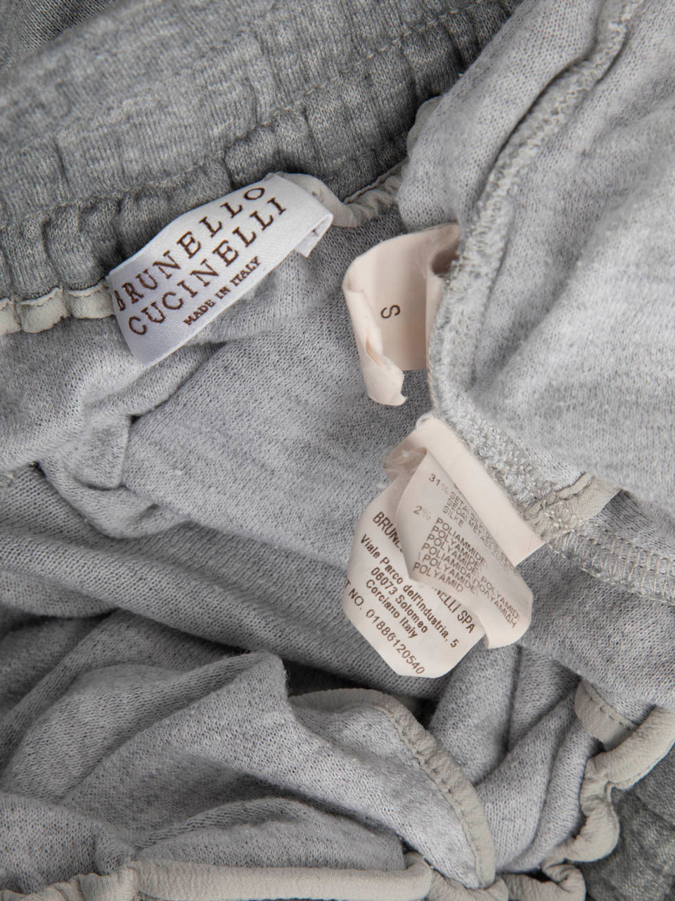 Brunello Cucinelli Grey Jersey Bead Trim Joggers Brunello Cucinelli Grey Jersey Bead Trim Joggers