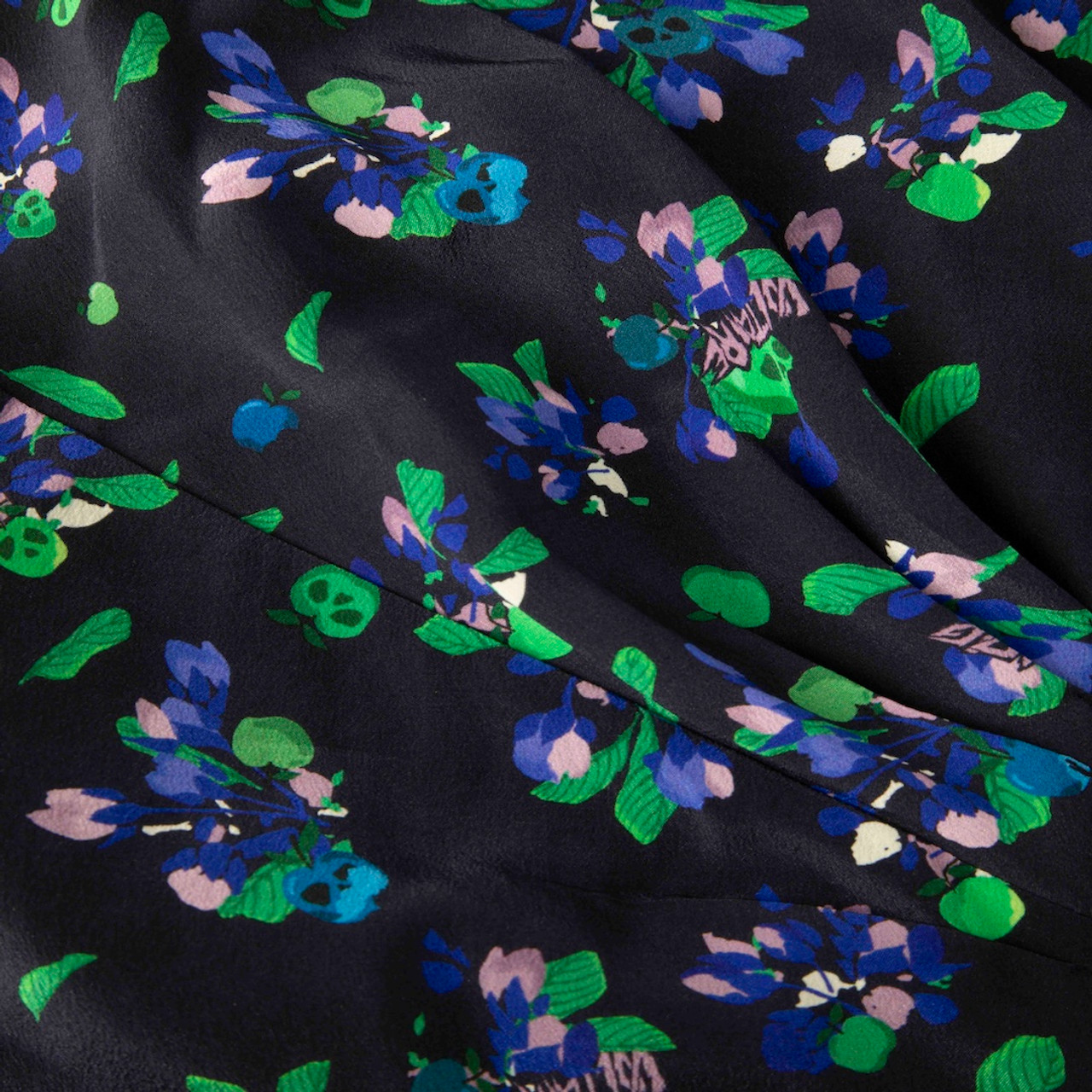 Zadig & Voltaire Skull & Logo Print Silk Dress