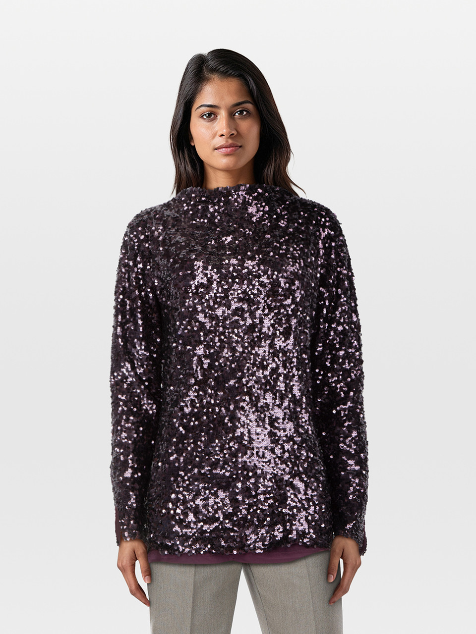 By Malene Birger Purple Sequin Long Sleeve Top By Malene Birger Purple Sequin Long Sleeve Top