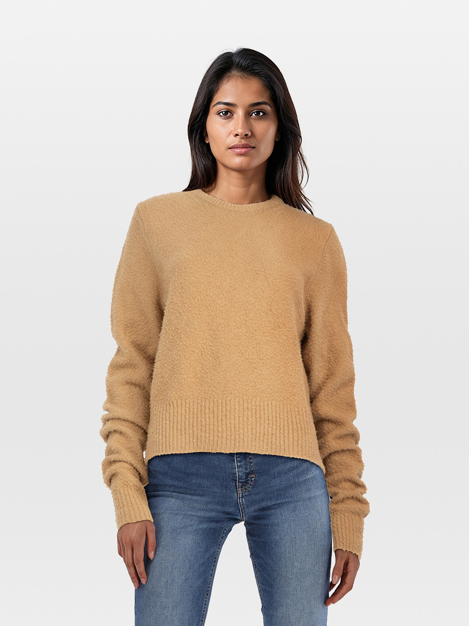 Sportmax Beige Wool Distressed Jumper