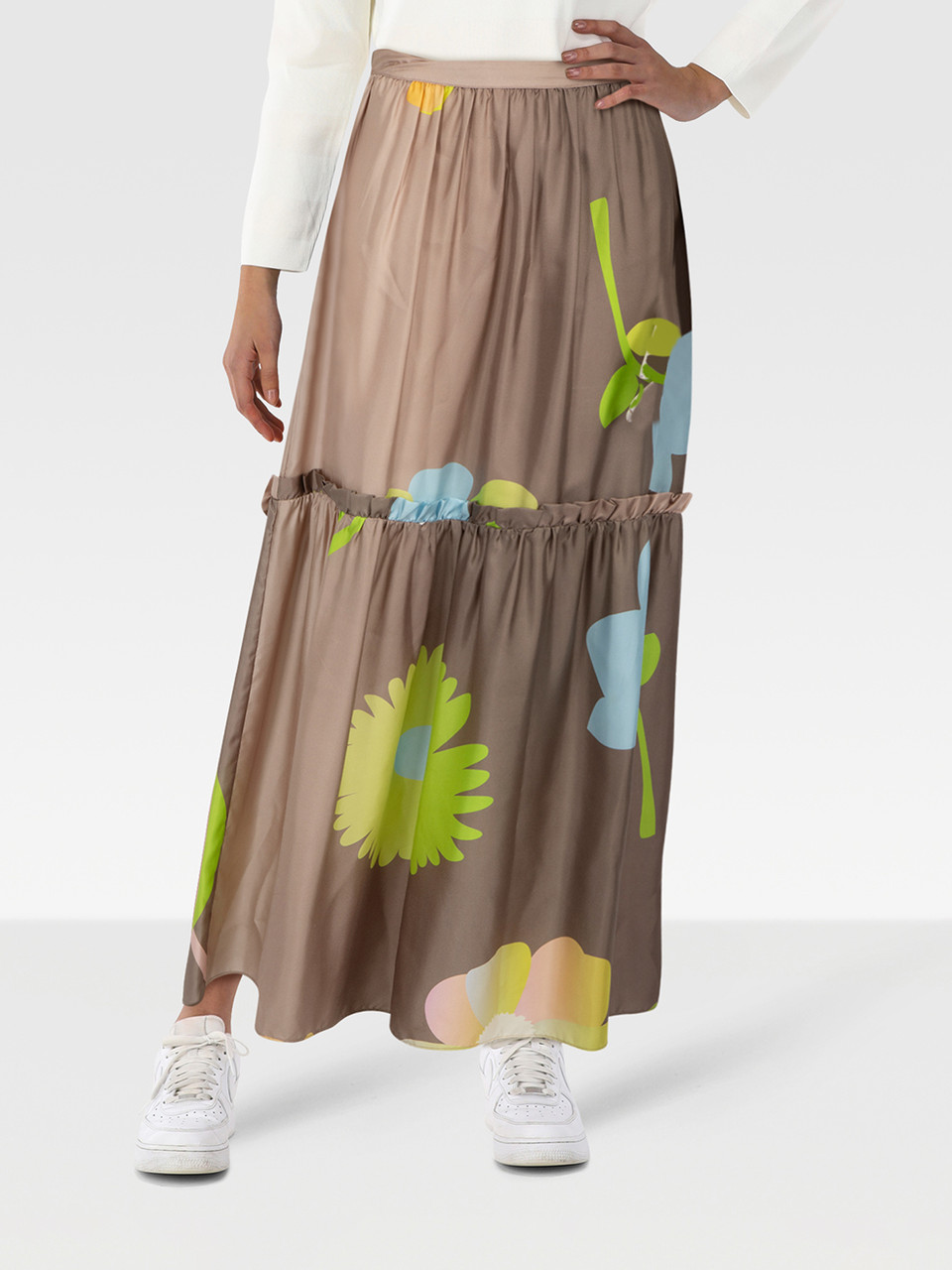 Cynthia Rowley Silk Floral Maxi Skirt