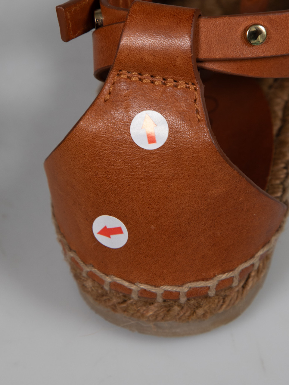 Jimmy Choo Brown Leather Jute Sandals