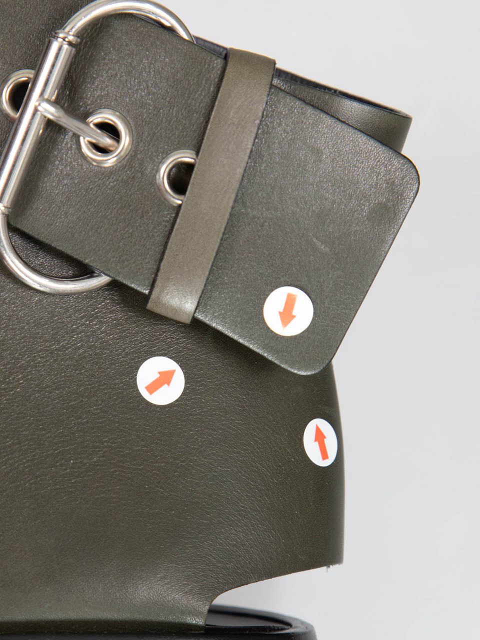 Céline Khaki Leather Buckled Sandals