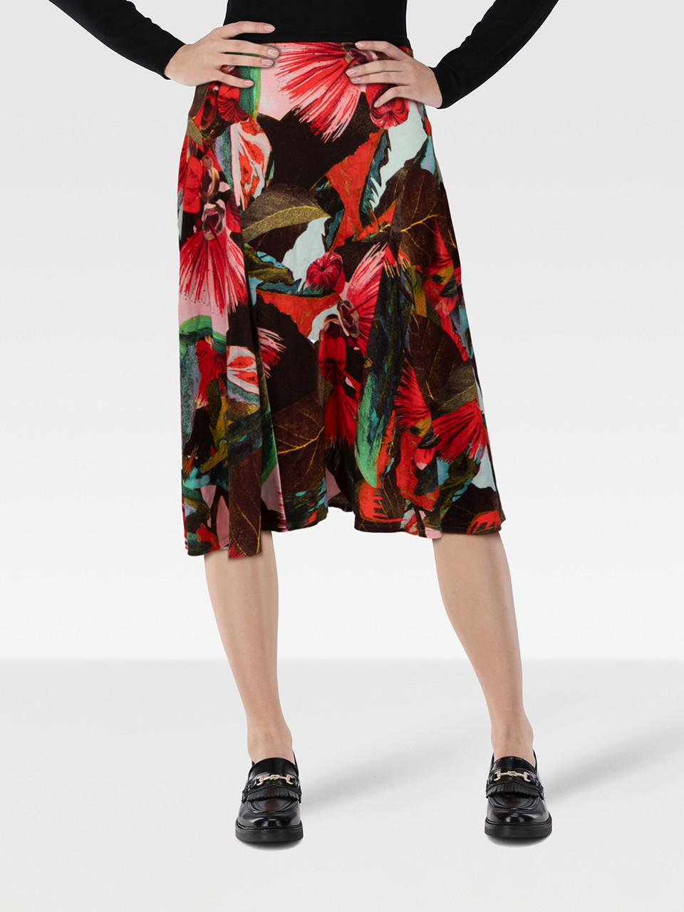 Erdem Floral Print Flared Midi Skirt