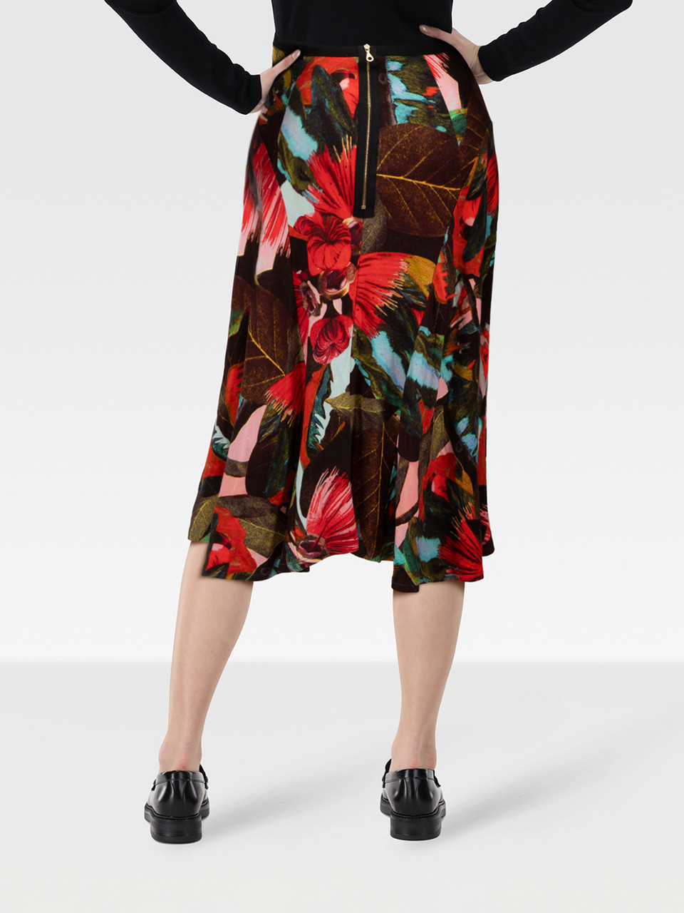 Erdem Floral Print Flared Midi Skirt