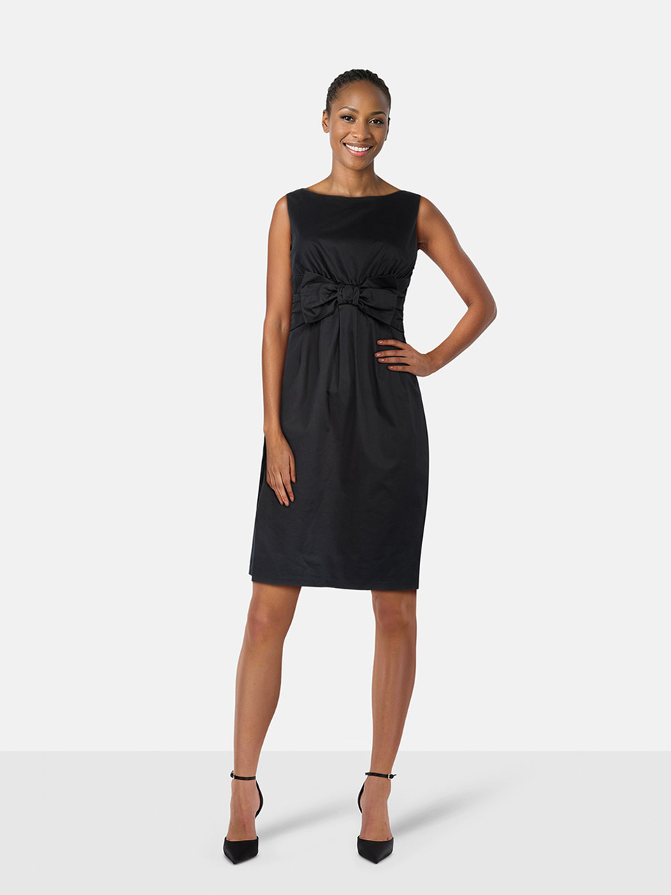 Moschino Black Bow Detail Knee Length Dress