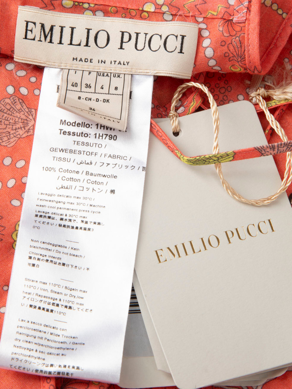 Emilio Pucci Coral Seashell Print Sleeveless Top Emilio Pucci Coral Seashell Print Sleeveless Top