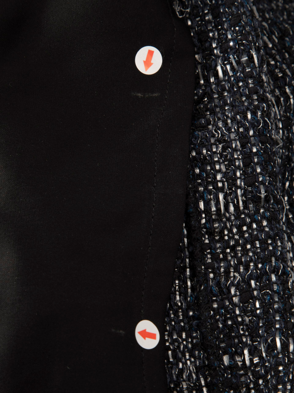 Theyskens Theory Black Leather & Navy Tweed Dress