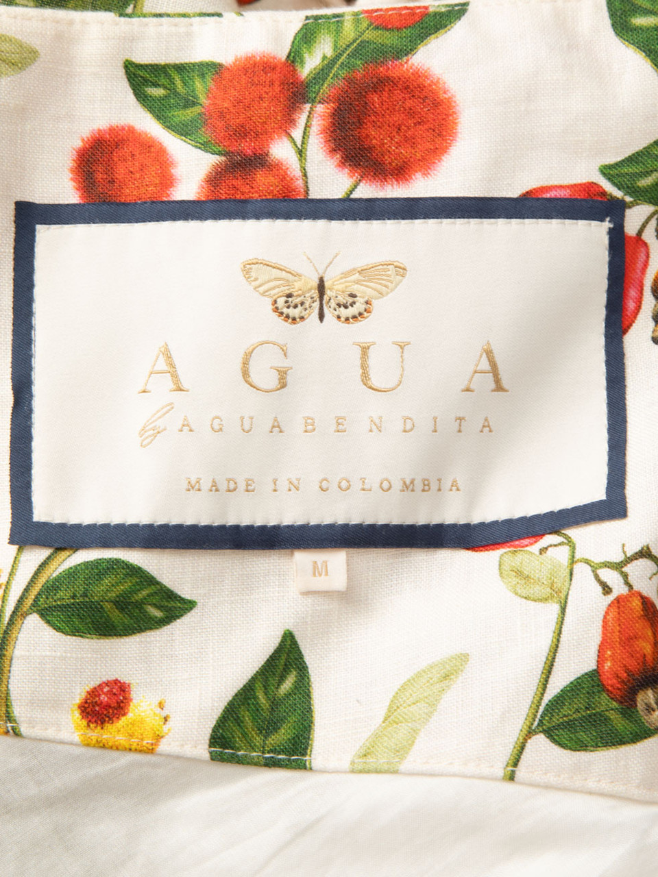 Agua by Agua Bendita Linen Floral Halterneck Dress