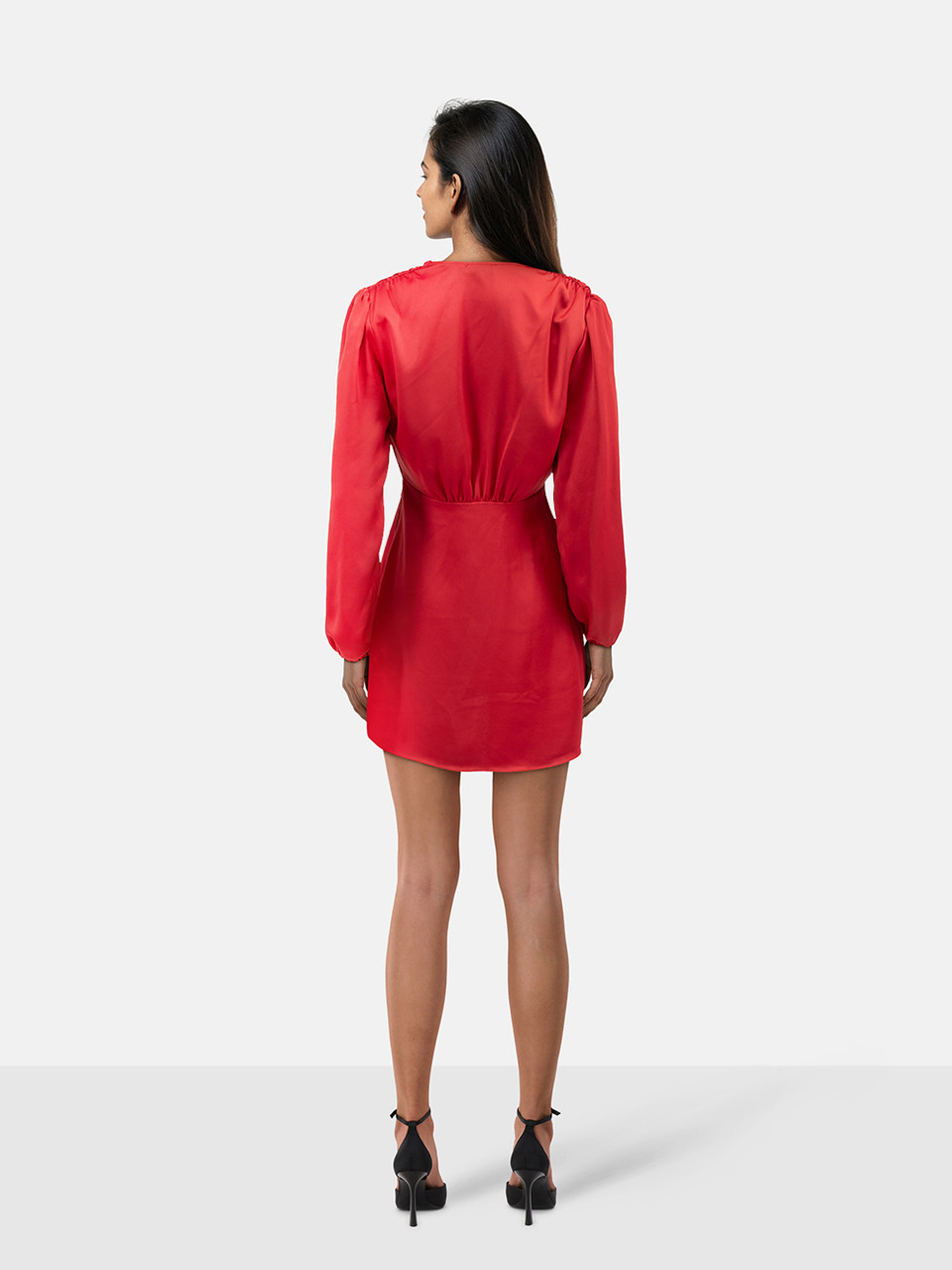 Sandro Red Mini Long Sleeve Dress