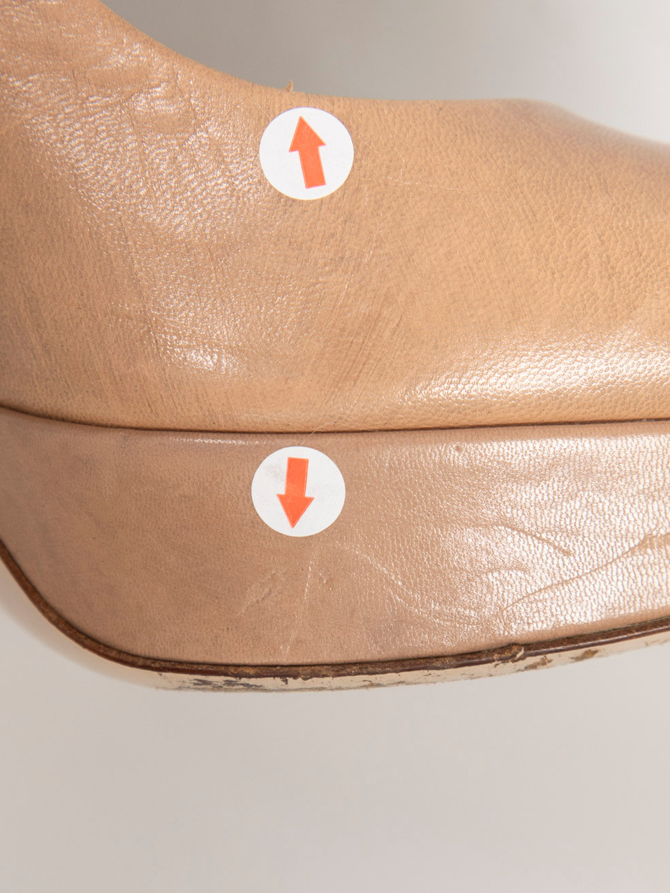 Miu Miu Beige Leather Ruched Pumps