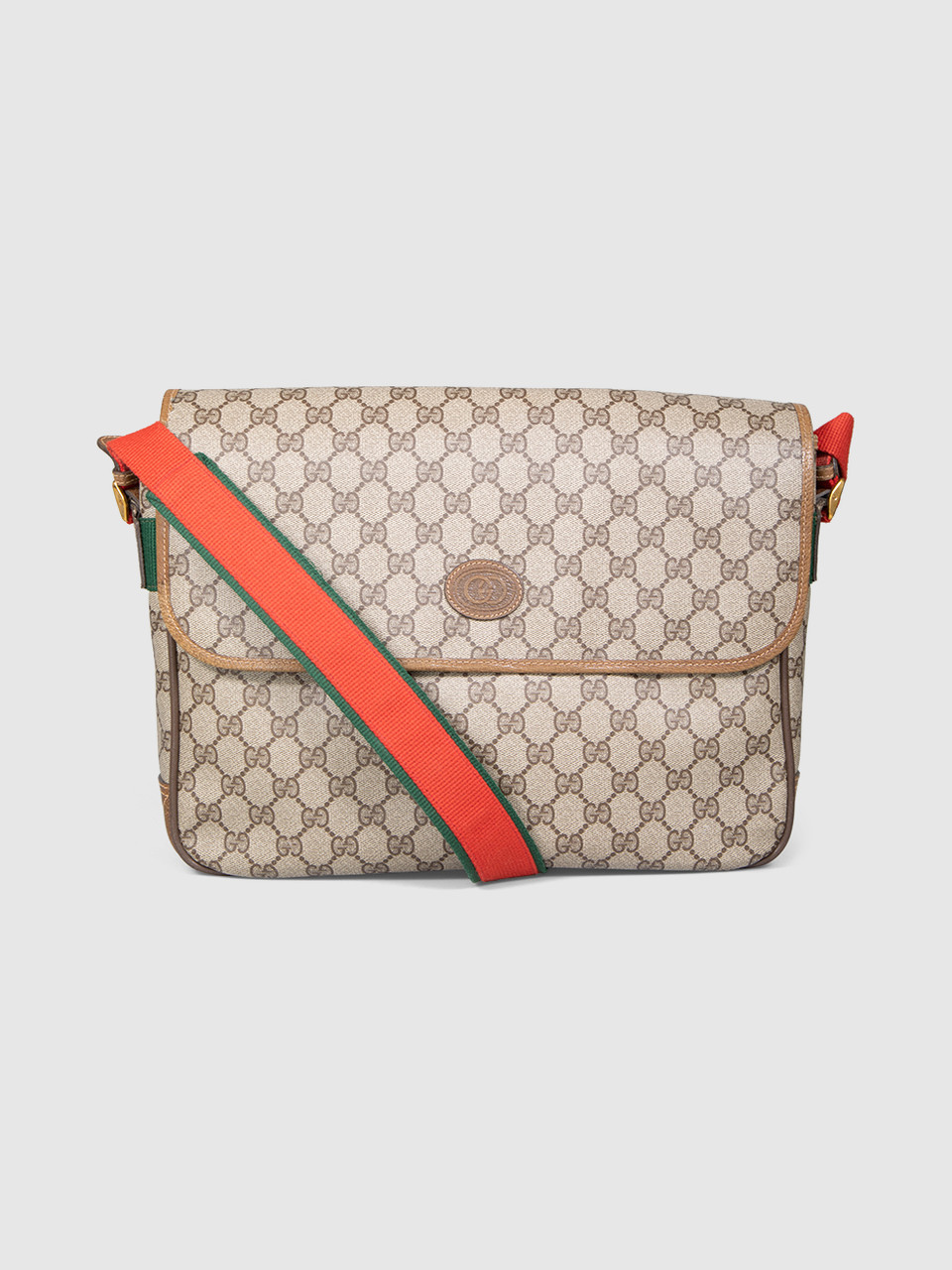 Gucci Brown Monogram GG Canvas Messenger Bag