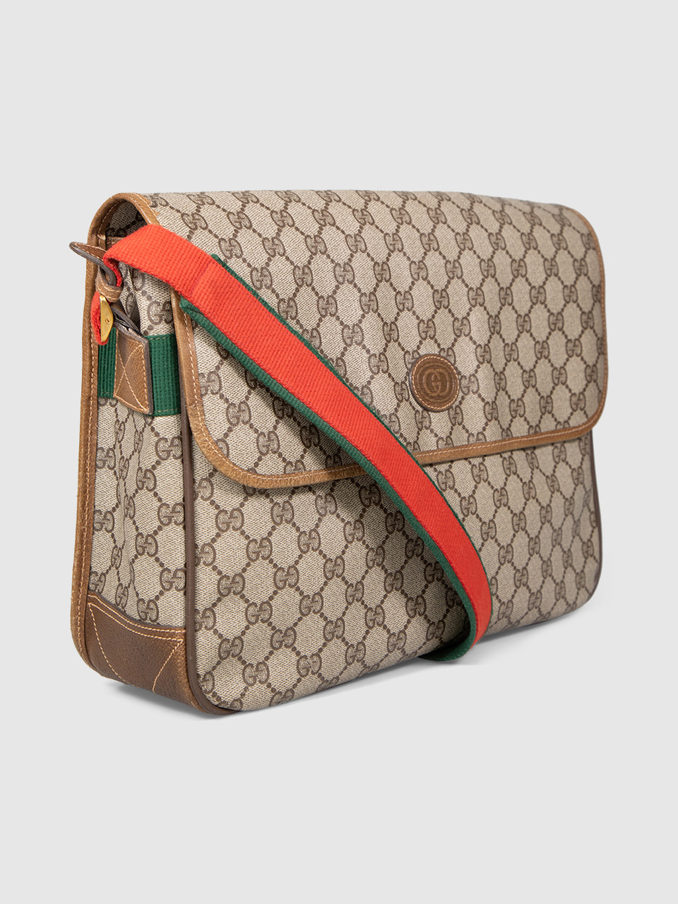 Gucci Brown Monogram GG Canvas Messenger Bag