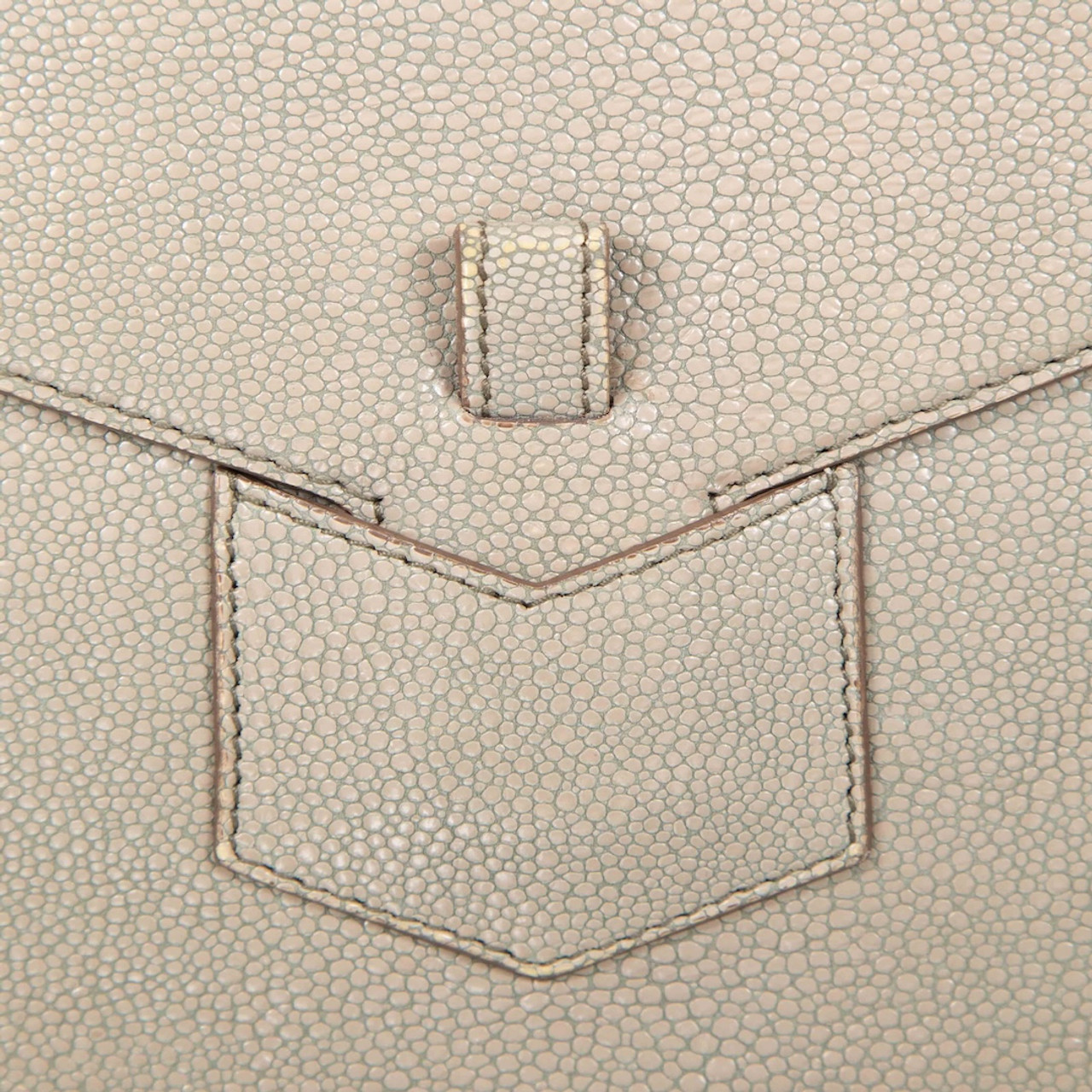 Saint Laurent Grey Stingray Embossed Leather Clutch