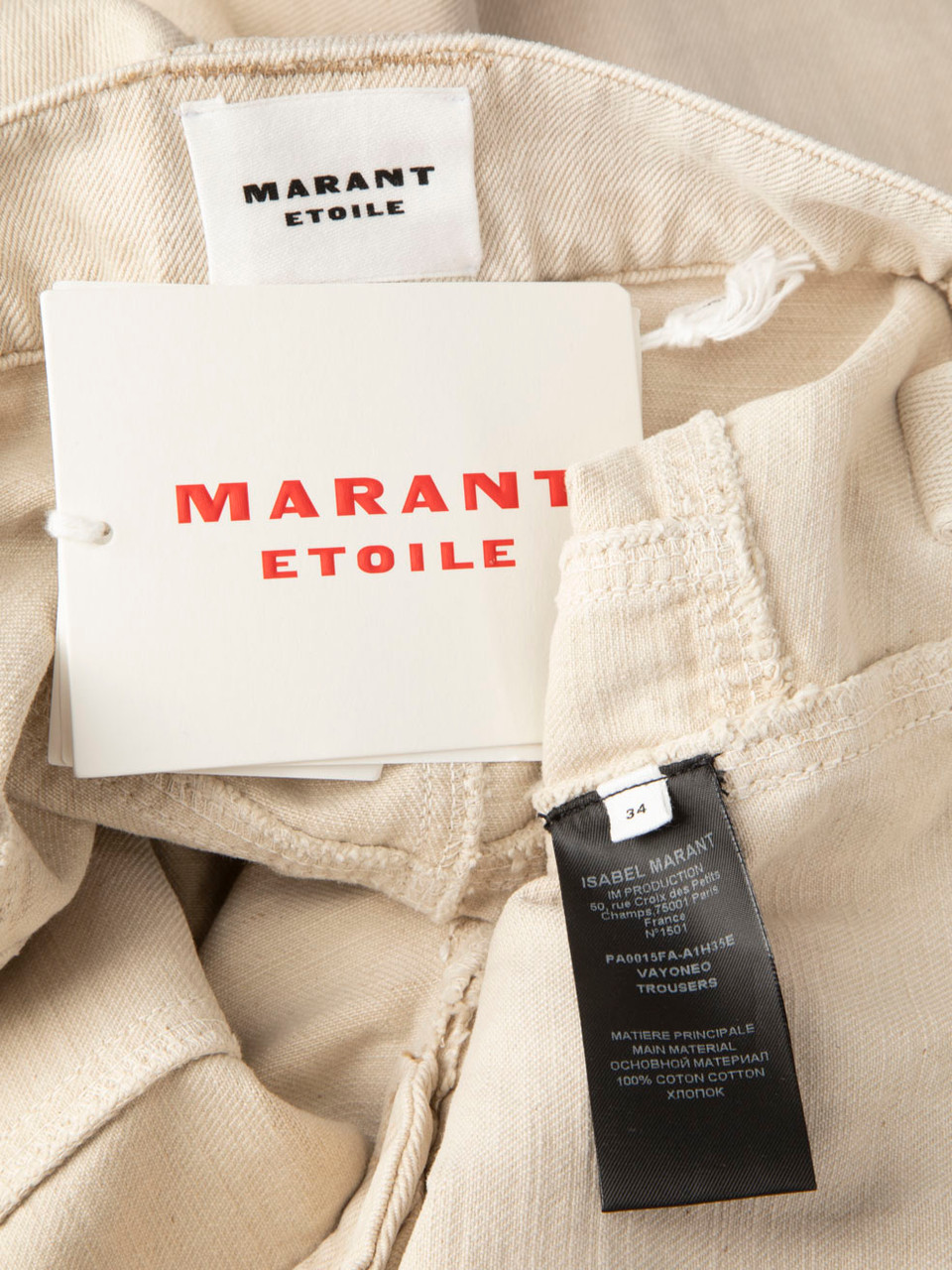 Isabel Marant Isabel Marant Étoile Ecru Denim Vayoneo Cargo Jeans Isabel Marant Isabel Marant Étoile Ecru Denim Vayoneo Cargo Jeans