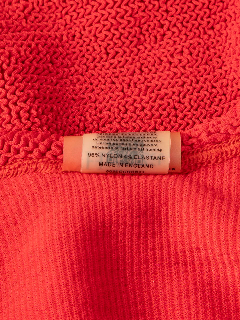 Hunza G Red Bodycon Crinkle Sleeveless Dress