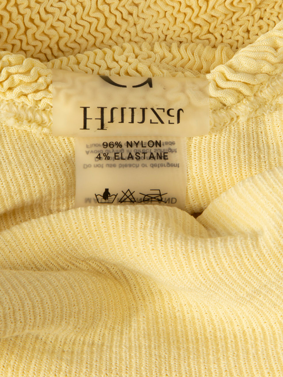 Hunza G Yellow Crinkle Bodycon Mini Dress Hunza G Yellow Crinkle Bodycon Mini Dress