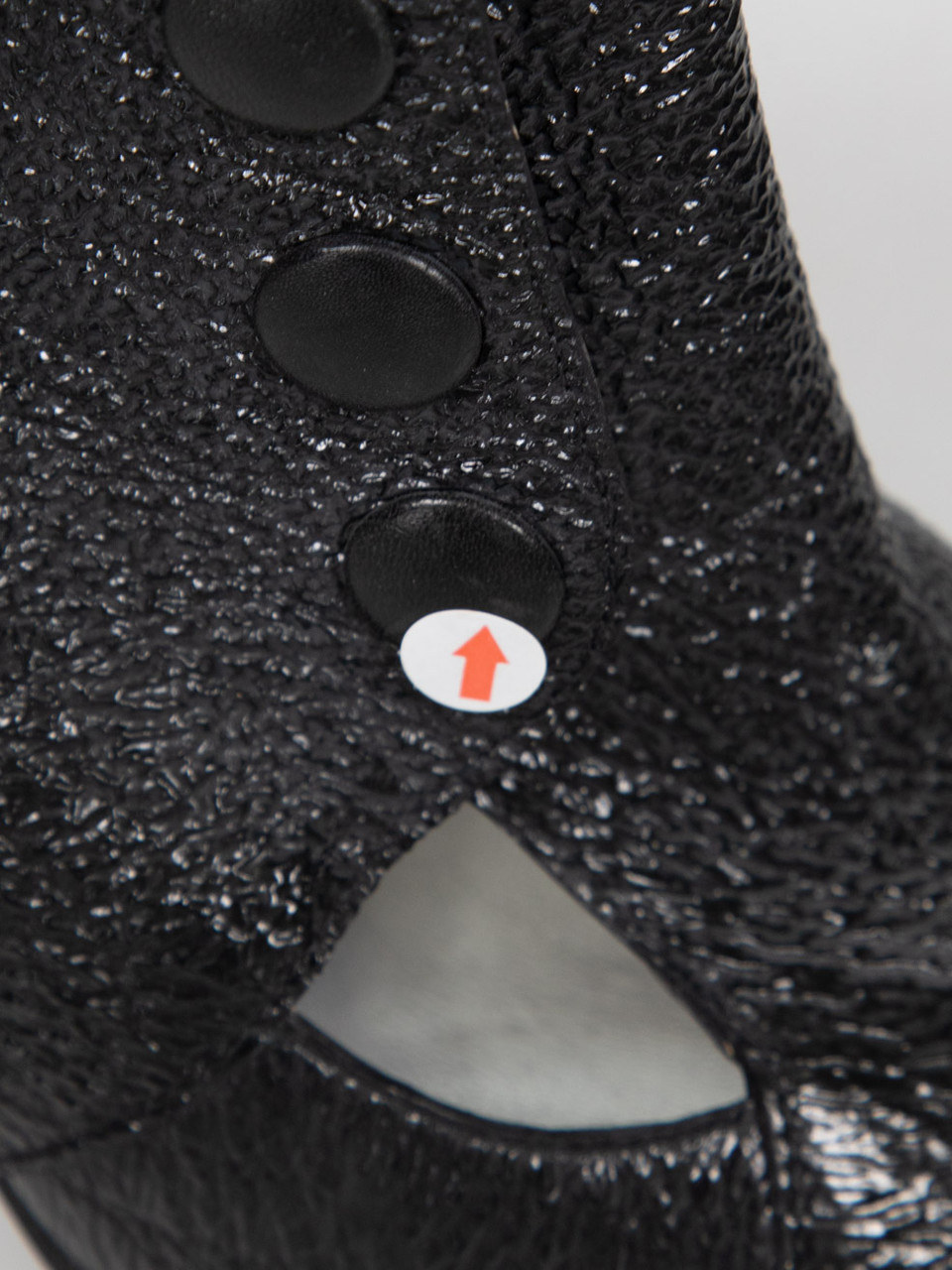 Chanel Black Textured Leather Cut Out Ankle Boots
