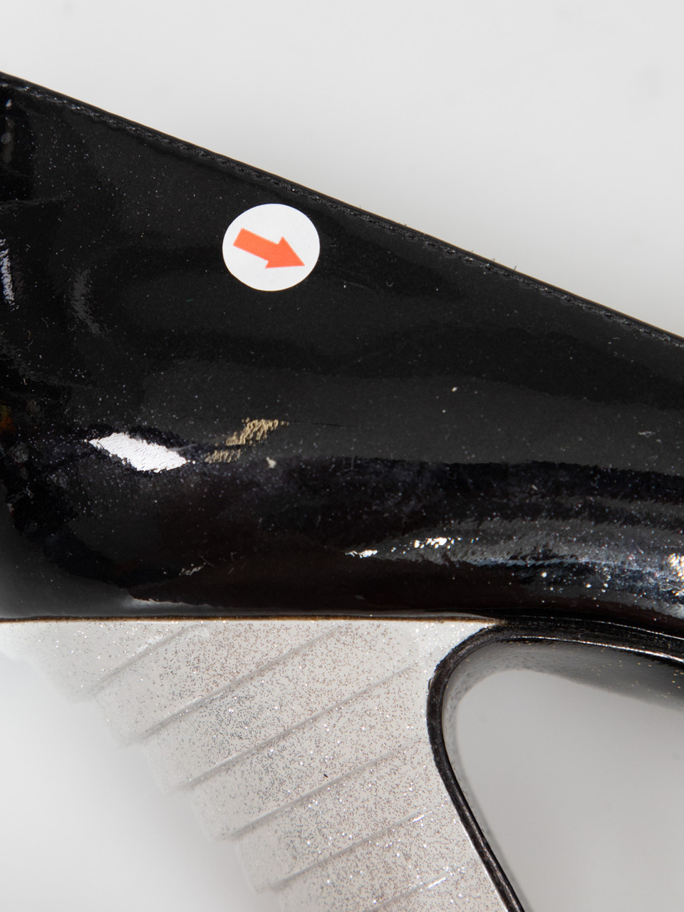 Chanel Black Patent Glitter Cap Toe Heels Chanel Black Patent Glitter Cap Toe Heels