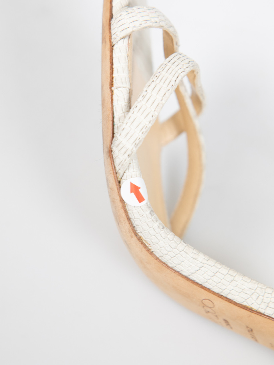 Jimmy Choo Ecru Lizard Embossed Leather Sandals Jimmy Choo Ecru Lizard Embossed Leather Sandals