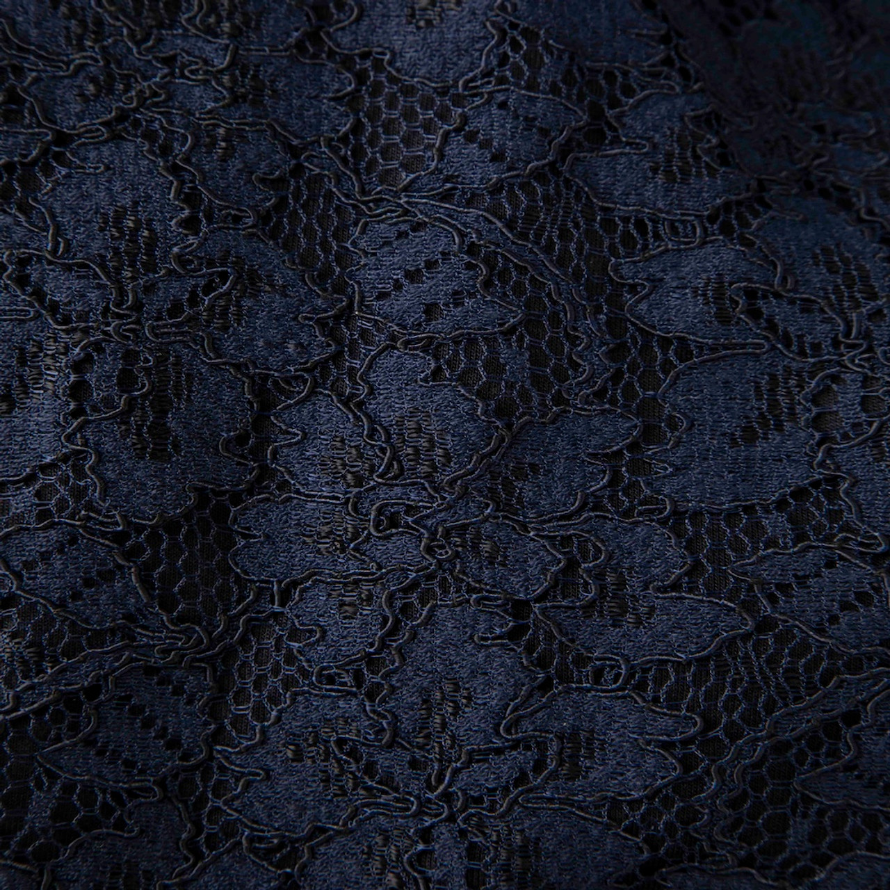 Diane Von Furstenberg Navy Lace Mid Sleeve Dress