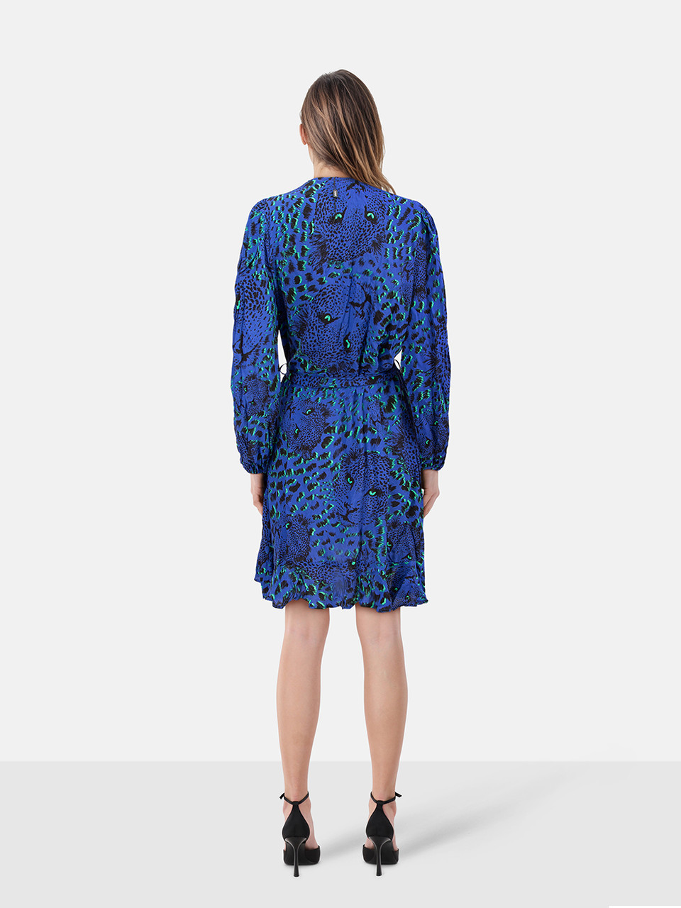Karen Millen Blue Leopard Print Wrap Dress