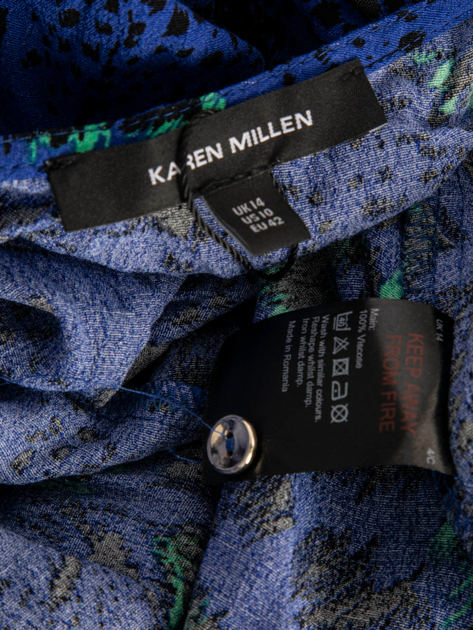 Karen Millen Blue Leopard Print Wrap Dress