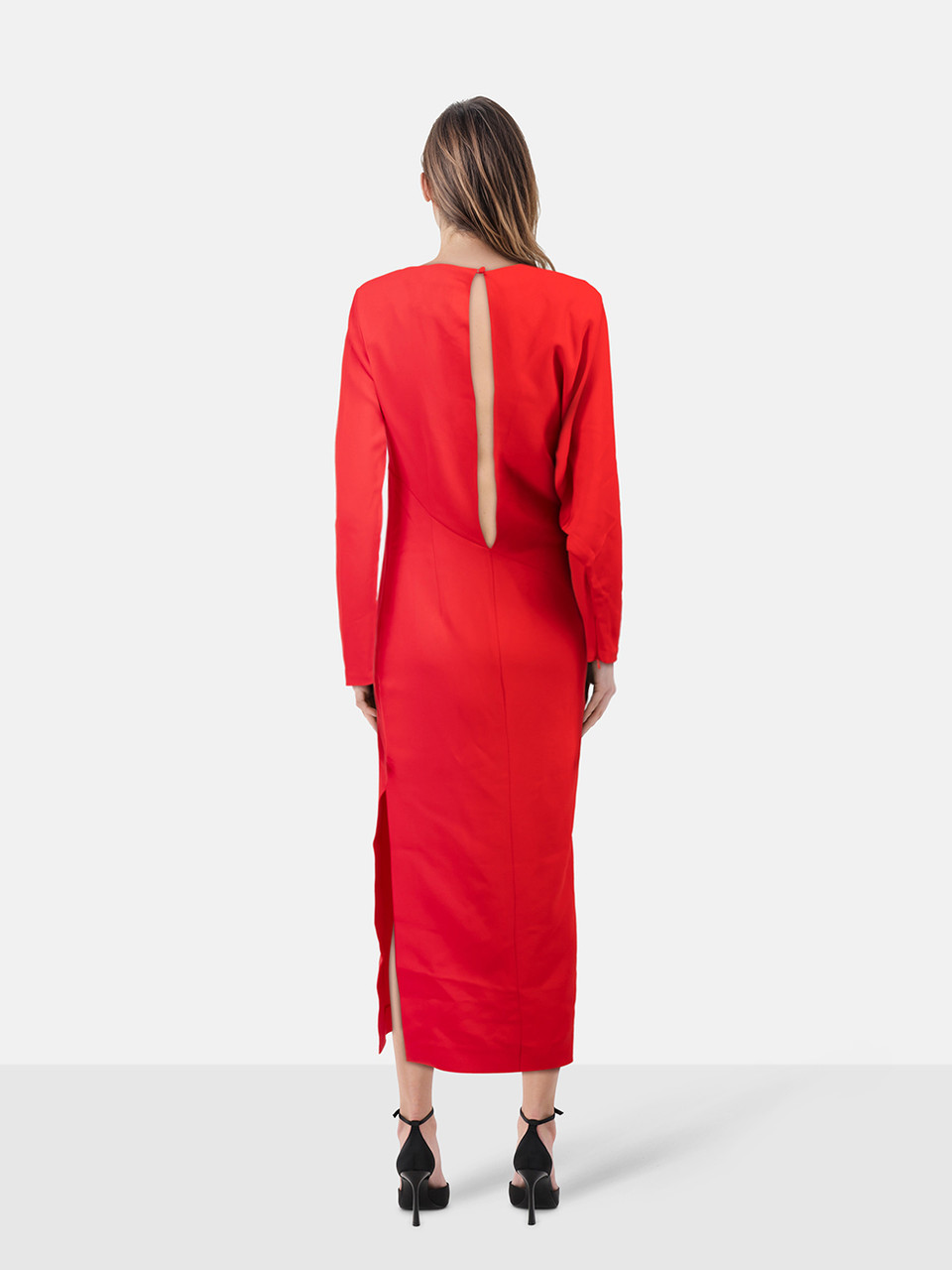 Roland Mouret Red Long Sleeve Dress