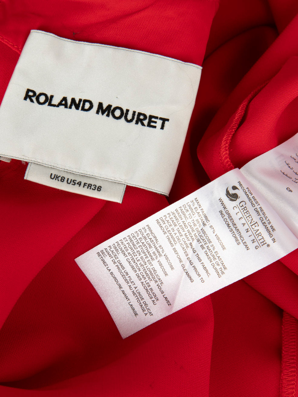 Roland Mouret Red Long Sleeve Dress