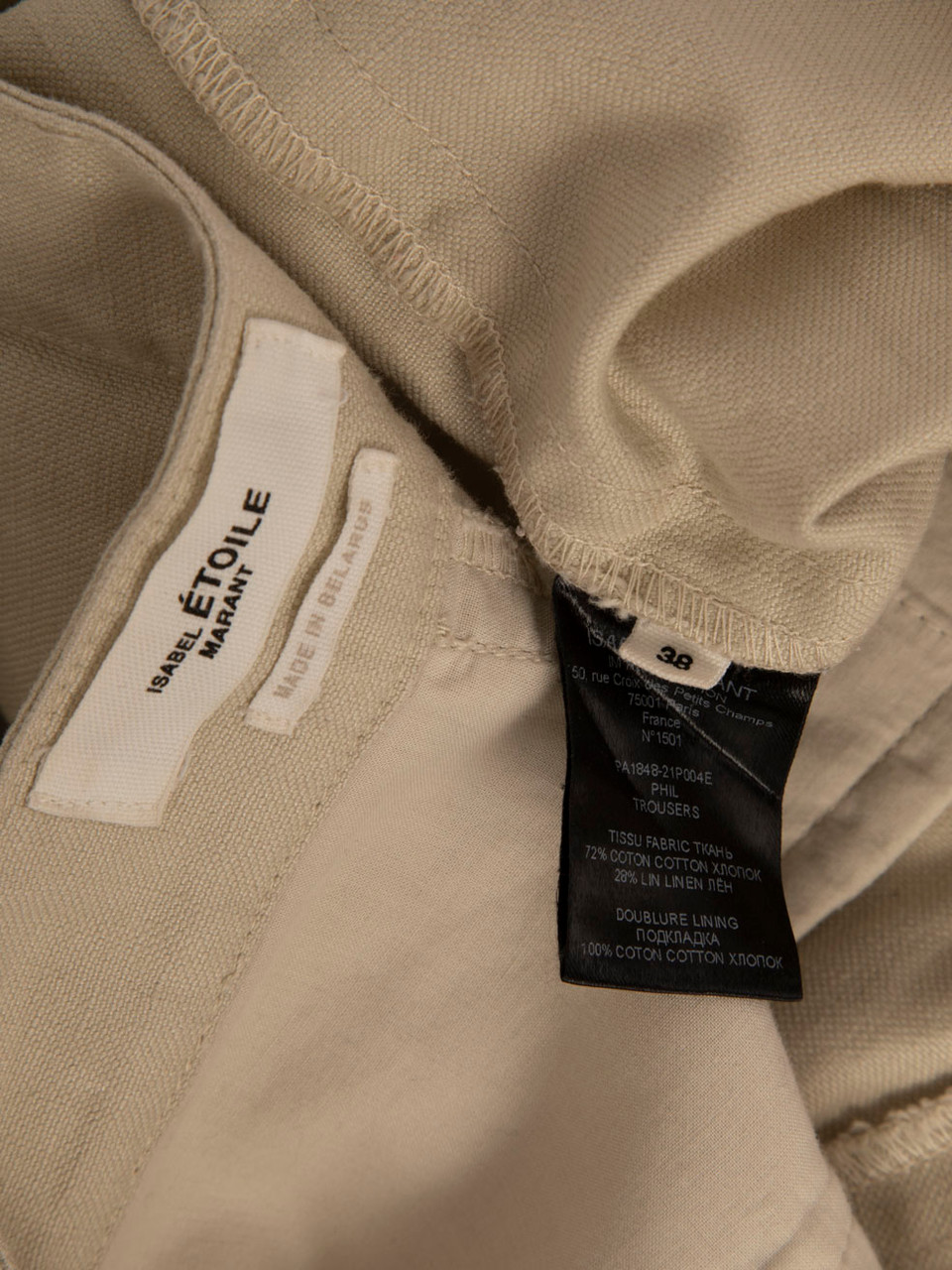 Isabel Marant Beige Straight Phil Trousers