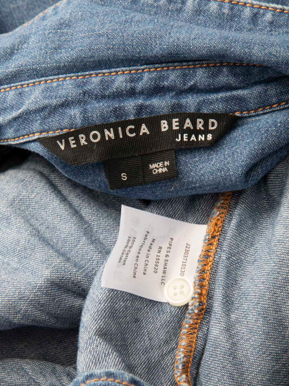 Veronica Beard Blue Denim Pleated Tiered Dress