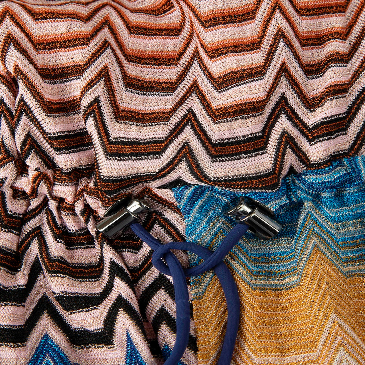 Missoni Metallic Knit Zigzag V Neck Playsuit
