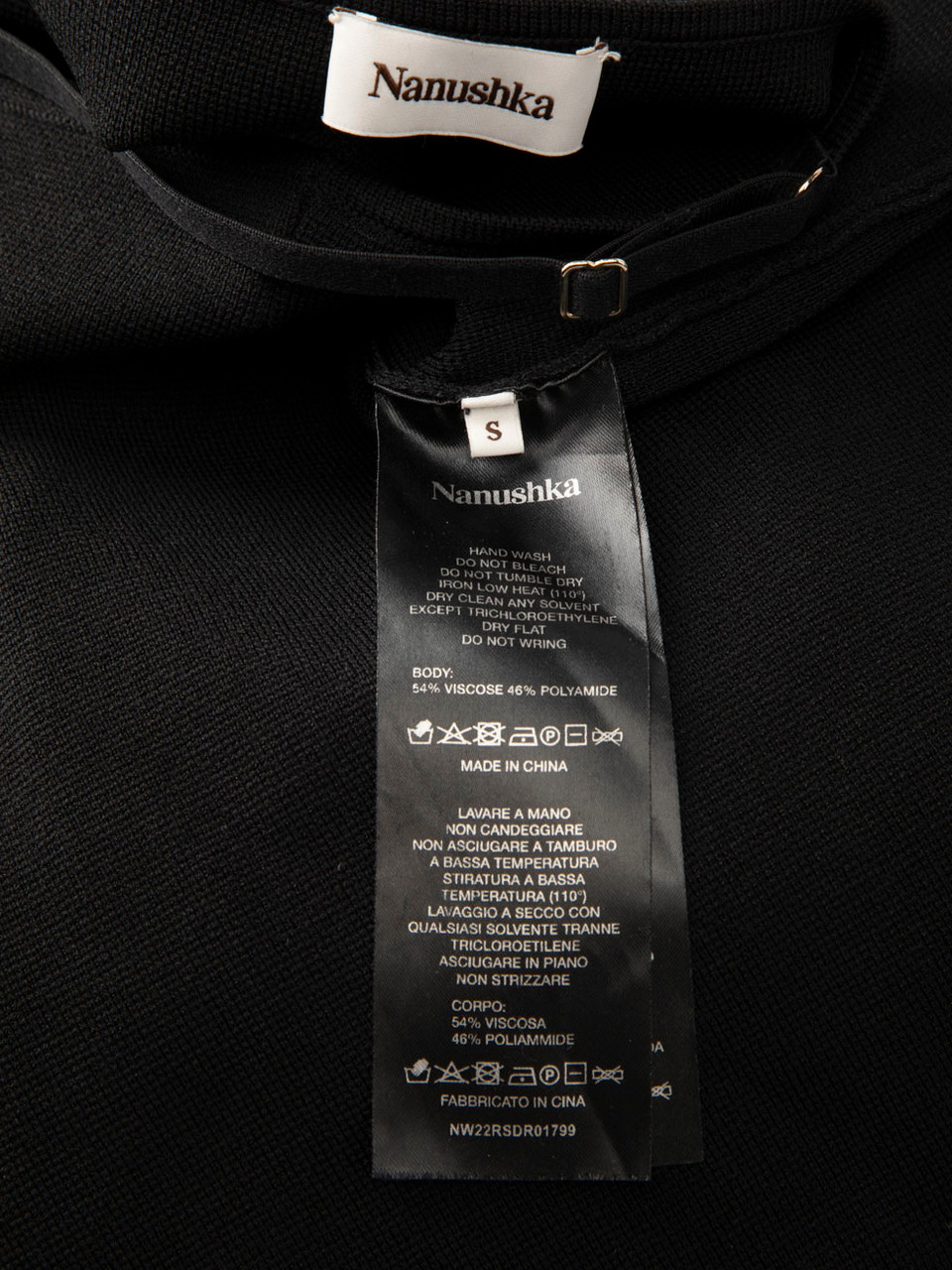 NANUSHKA Black Midi Sleeveless Bodycon Dress