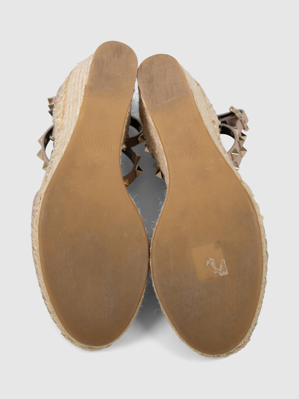 Valentino Garavani Purple Leather Rockstud Espadrille Wedges