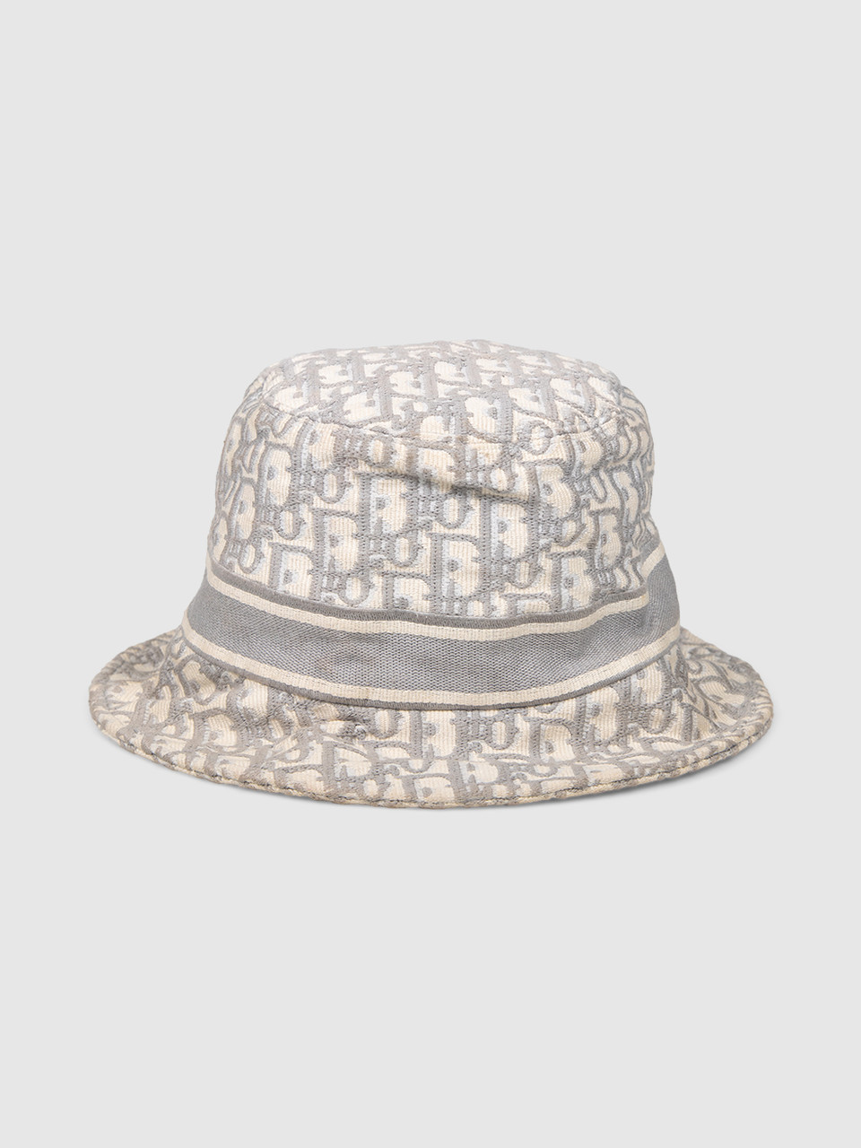 Dior Grey Oblique Logo Bucket Hat