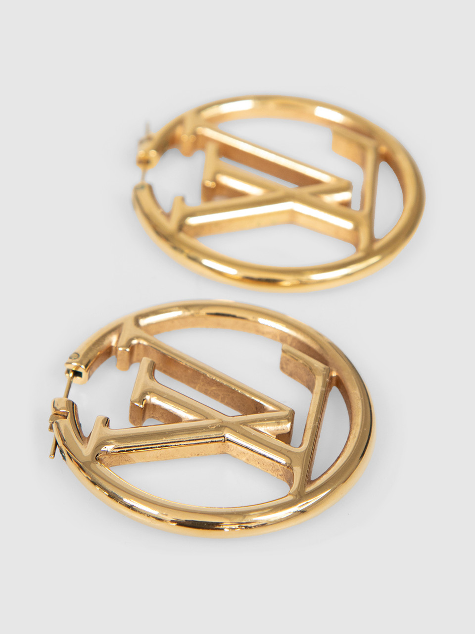 Louis Vuitton Gold LV Louise Hoop GM Earrings